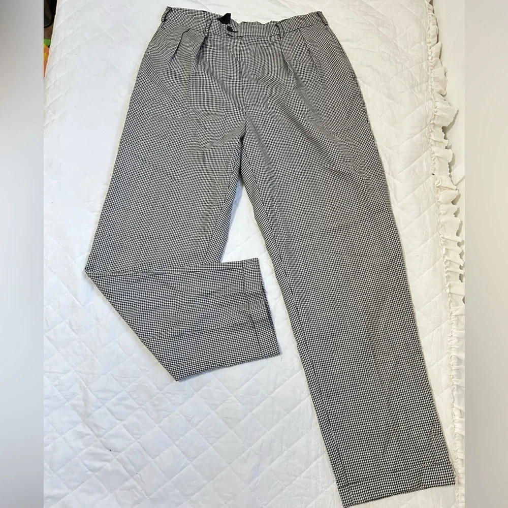J. Crew Black and White Houndstooth Pants 100%wool - Picture 1 of 10